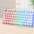 Typewriter Style Keyboard, 104 Keys USB Wired Retro with Metal Panel, Rainbow LED Backlit, Spill Resistant for