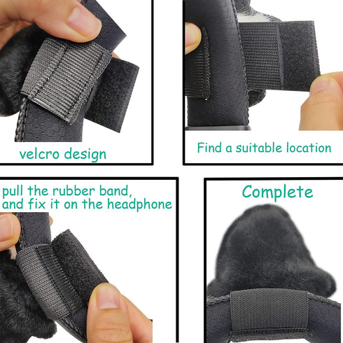 RUKUHOT Cute Cat Ears Headphone Attachment - Adjustable Design for Logitech G PRO, HypreX Cloud Headphones, Black
