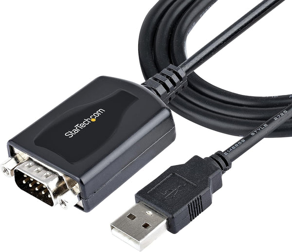 StarTech.com 3ft USB to Serial Cable with COM Port Retention, DB9 Male RS232 to USB Adapter