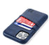 Dockem Wallet Case for iPhone 11 Pro: Metal Plate for Magnetic Mounting & 2 Credit Card Slots, Navy Blue