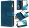 ZZXX Blue Samsung Galaxy S22 Case Wallet - Premium Soft PU Leather Zipper Flip Folio with Card Slot, Kickstand