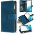 ZZXX Blue Samsung Galaxy S22 Case Wallet - Premium Soft PU Leather Zipper Flip Folio with Card Slot, Kickstand