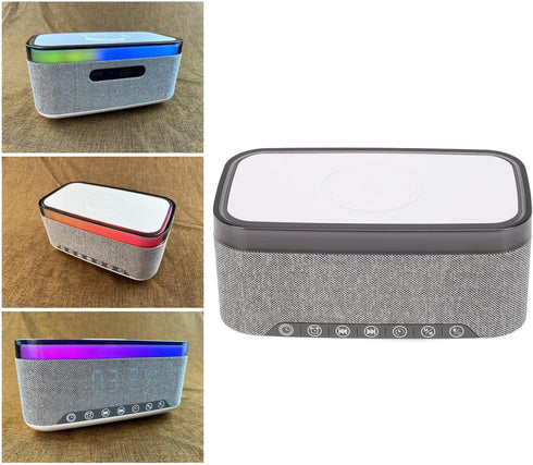 YUEHISY Bluetooth Speaker with Wireless Charging, Multifunctional Wireless Speaker, White Noise Sound Machine with LED