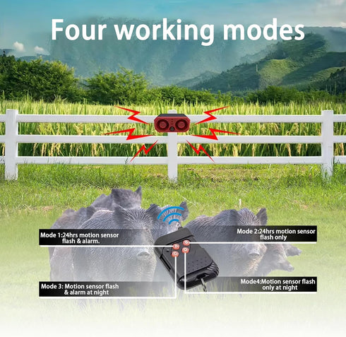 Solar Outdoor Motion Sensor Alarm, Motion Detector Alarm with 129dB Loud Noise Maker, USB for Home Security