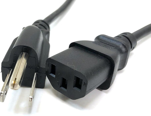 Inc. 6 Feet Universal AC Power Cord UL Approved NEMA 5-15P to C13 Black, 2-Pack