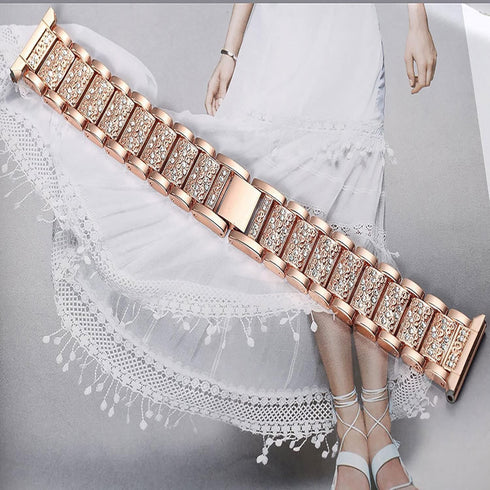Compatible Mindrose Smart Watch Bands, Lamshaw Quick Release Jewelry Bling Diamond Metal Strap for H80 1.47 inch