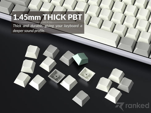 Ranked Blank Premium Keycap Set | 1.4 mm Thick PBT | Cherry Profile for Mechanical Keyboard (9009, 139 Keys)