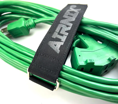 4pc 18" x 1.5" Nylon Webbing Hook and Loop Cinch Straps with Metal Buckle, Reusable Fastening Straps