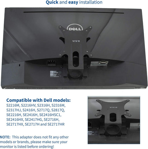 VIVO Quick Attach VESA Adapter Plate Bracket for Dell SE2416HX, SE2717HX, and More