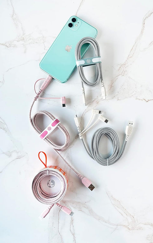 Tech Candy Eco Charge Long Range USB-C Cable (MFI), Rose/Pink