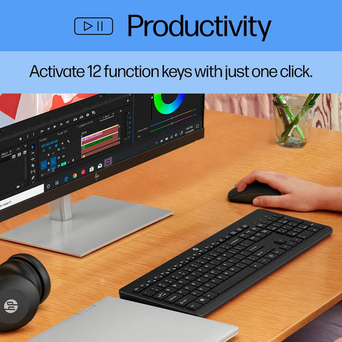 HP 230 Wireless Keyboard, Low-Profile Quiet Design, Windows & Mac OS Compatible, Shortcut Keys, Long Battery Life