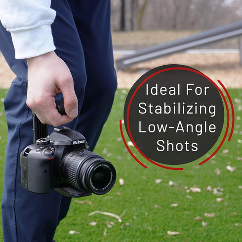 GENS Handheld Camera Stabilizer Grip - Universal U-Shaped Handle Works with DSLR, Mirrorless, & Video Cameras with 1/4"-20 Threaded Insert - Foldable Design with Extra Mounting Holes for Accessories