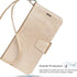 Arae Wallet Flip Cover for iPhone 12 and iPhone 12 Pro - Card Holder and Wrist Strap, Champagne Gold
