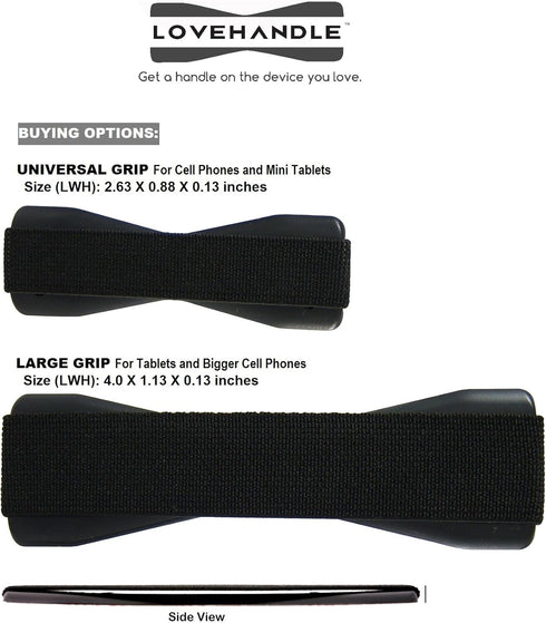LOVEHANDLE Phone Grip - Universal Strap and Grips for Back of Phone, Convenient Holder for Most Smartphones and Mini