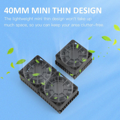 PANO-MOUNTS 40mmx2 Mini USB Radiator Fan, Silent 4010 Fan with 10mm Aluminum Heat Sink for Graphics Cards