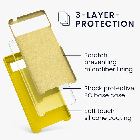 kwmobile TPU Silicone Case Compatible with Google Pixel 6, Soft Finish Phone Cover in Radiant Yellow