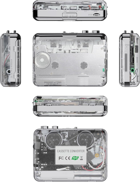 Cassette Cassette Tape-to-MP3 Cassette Docooler Player, Auto Reverse Clear Stereo Player, Converter Recorder via PC