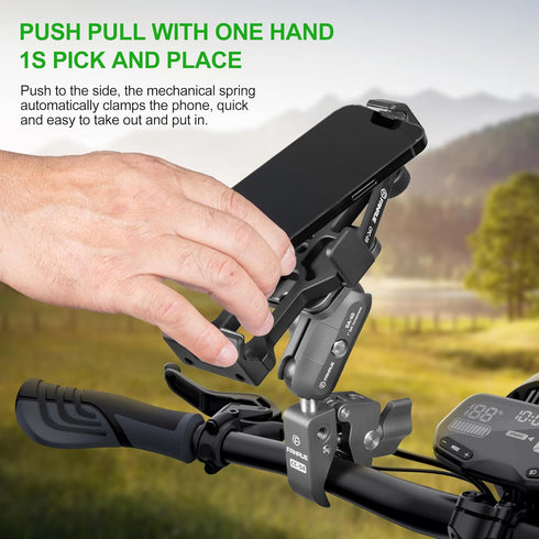 FANAUE Aluminum Phone Holder with 1" Ball Head Adapter, Compatible with RAM Mounts B Size Double Socket Arm & Bike Mount