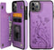 Vaburs iPhone 11 Pro Max Case Wallet with Card Holder, Embossed Butterfly PU Leather Flip Cover (Purple)