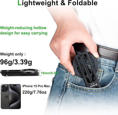 FANAUE 17 16 Magnetic Phone Tripod Holder, Foldable Cell Phone Stand for iPhone Compatible with Magsafe iPhone Plus Pro