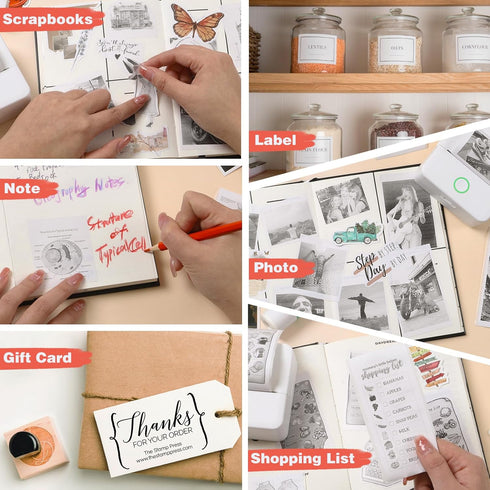 Thermal Mini Printer, Portable Inkless Sticker Maker, Bluetooth Printer for Phone, Compatible with iOS & Android
