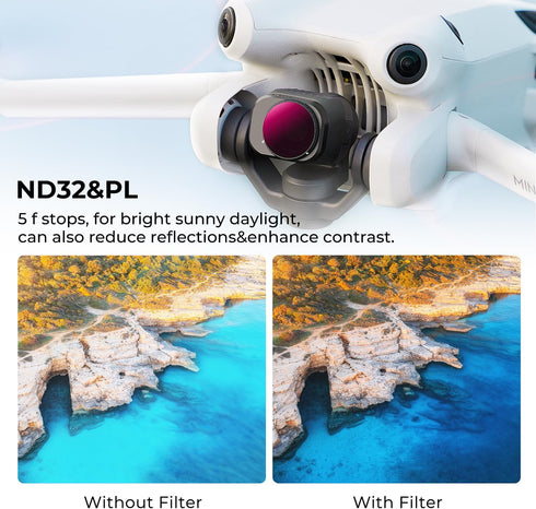 K&F Concept Mini 4 Pro ND&PL Filter Kit, 3Pack (ND8&PL+ND16&PL+ND32&PL) Compatible with DJI Mini 4 Pro, Multi-Coated HD