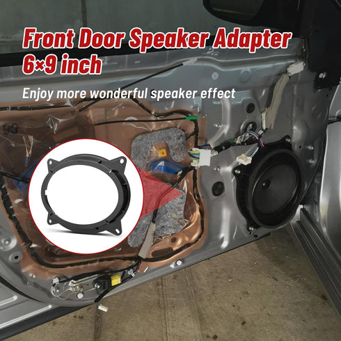 RED WOLF 6" x 9" Front Door Speaker Mount Adapter for 2012 Up Toyota Camry, Highlander, Tacoma, 2 PCS