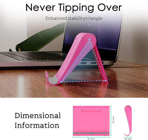 HZZADZXW Cell Phone Stand for Desk, Foldable and Adjustable Multi-Angle Holder Dock, Universal Compatibility for Most