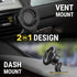 Scosche MagicMount SMSDV-SP MagSafe Car Mount, Magnetic Phone Holder for Dashboard/Vent Compatible with iPhone