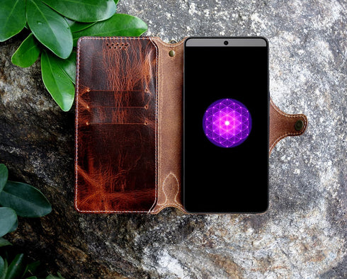 Yogurt S26 S26 Case for Samsung Galaxy Ultra, Genuine Leather Wallet Cover for Samsung Ultra, Handmade Dark Brown