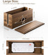 Tidita 15" 3 Acacia Large Cable Management Box - L Cord Box Hider, Power Strip Box for Office - Cable Hider Box, Surge
