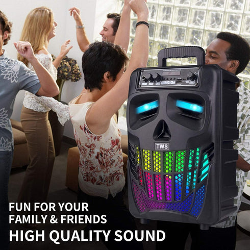 E I F E R Cool Skull Bluetooth Speakers, Portable Wireless Speaker for Smartphones, Tablets, Home Garden Party