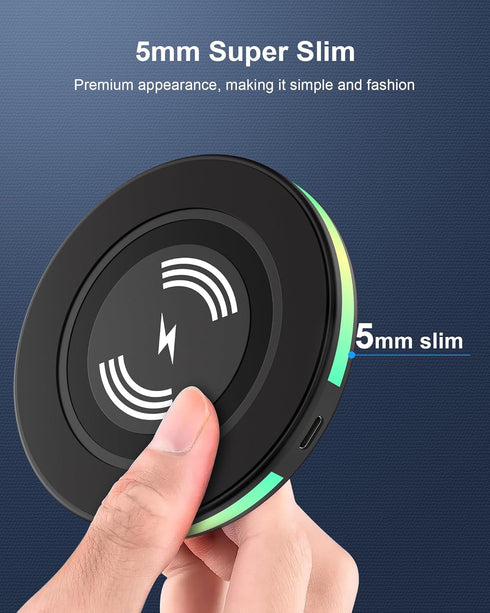 2 Pack 15W Wireless Charging Pad for Google Pixel 8/8 Pro, QI Wireless Charger Station for Android, Samsung Galaxy,