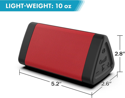 OontZ Angle 3 Portable Bluetooth Speaker, Wireless 5.0, 10 Watts, Crystal Clear Stereo Sound, IPX5 Water Resistant, Red