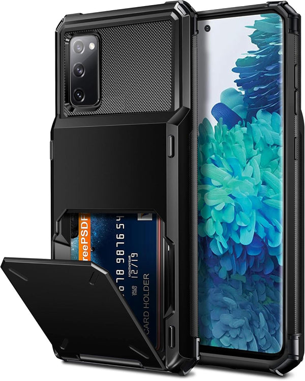 Vofolen Galaxy S20 FE 5G Case Wallet, Credit Card Holder with 4-Card Slot, Dual Layer Rugged Rubber Bumper Cover
