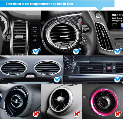 Phone Holders for Your Car, Car Air Vent Phone Mount with Twist Lock Hook Clip for Strong Hold, Compatible with All
