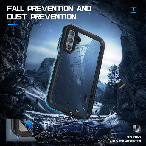 Samsung Galaxy A15 5G Phone Case, Waterproof IP68 Certified Dustproof Shockproof with Built-in Screen Protector, Blue