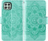 Asuwish Wallet Case for Samsung Galaxy A22 5G/Celero 5G - Flip Card Holder, Tempered Glass Protector, Green.