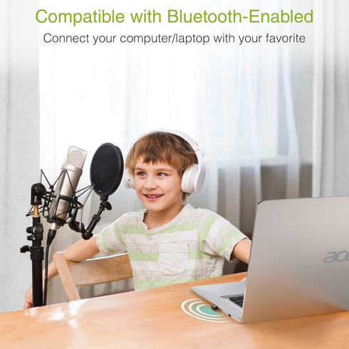 Kinivo USB Bluetooth Adapter BTD400, Bluetooth 4.0 Dongle Receiver, Compatible with Windows 11/10/8.1/8