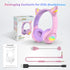 CF9 85dB Riwbox Cat Ear Kids Bluetooth Headphones with LED Light Up,Safe Volume Limit,Built-in Mic&Boom Mic