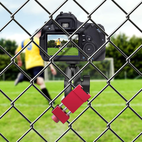 Upgraded Aluminum Fence Mount for iPhone, Compatible with GoPro 12 11 10 9, Action Cameras for Sports Recording