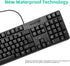 YORUNOHOSHI PS2 104 Wired Keys Computer Keyboard with Stands,Waterproof - US Layout Compatible for Windows, PC, Laptop