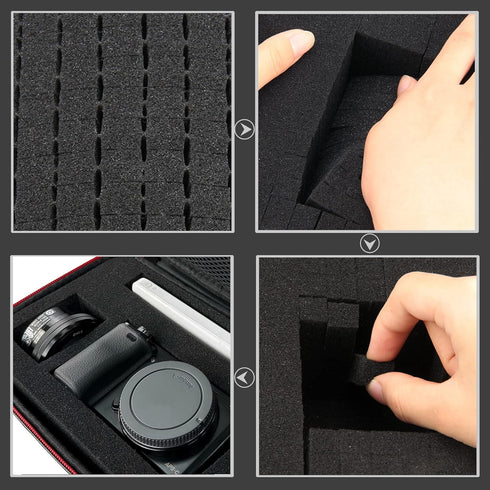 Fuimlar EVA Hard Case with Foam, 8.5 x 6.5 x 3.75 inch for Sports Cameras, Digital Products, Shockproof