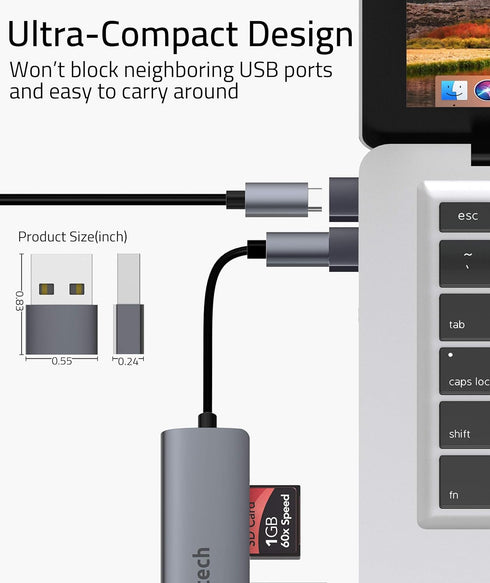 Syntech USB C Female to USB Male Adapter Pack of 3, Travel Storage Charger Adapter, Compatible with iPhone 15