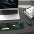 UBOTIE Colorful Wireless Computer Keyboards Mouse Combos, Retro PC Keyboards with Optical Mouse (Green-Black)