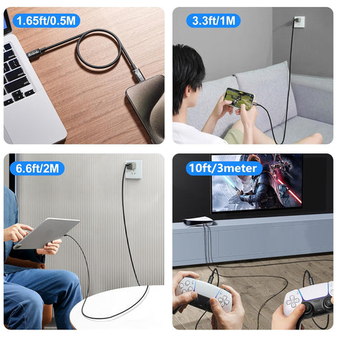 USB Type C Data Cable 10ft, Extra Long USB 3.2 to USB C Video and Power 4k Support, Compatible with MacBook