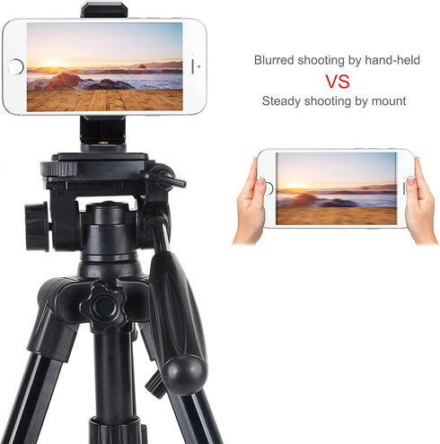 BONFOTO Universal Cell Phone Tripod Mount Adapter, Adjustable with Padded Clip, Rotates Vertical and Horizontal