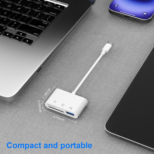 YGKSAA 1PCS 3-in-1 iPhone15 16 17, USB C to SD Card Reader, SD/TF/USB Memory Card Reader, Compatible
