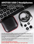 USB C Headphones for Samsung Galaxy S24, S23 Ultra, S22, S21 FE, USB Type C Earphones with Microphone, Metal-Grey