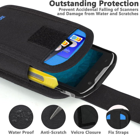 ZIOZERTT TC77, TC70,TC70x,TC72,TC75x,TC75,MC67,M60,Handheld Holder,Black-Blue,1 Pack Scanner Holster Compatible